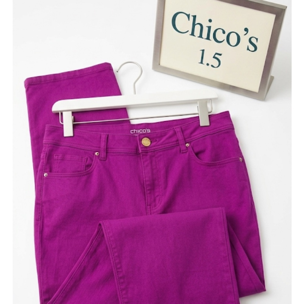 Chico's Vibrant Purple Pants cropped 1.5 Chicos brand